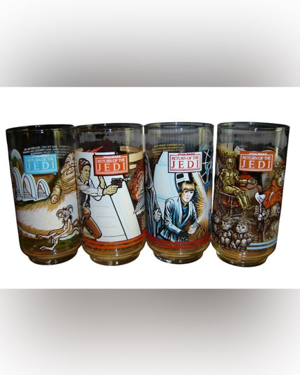 1983 Vintage Star Wars Complete Set Burger King Glasses x4 pcs