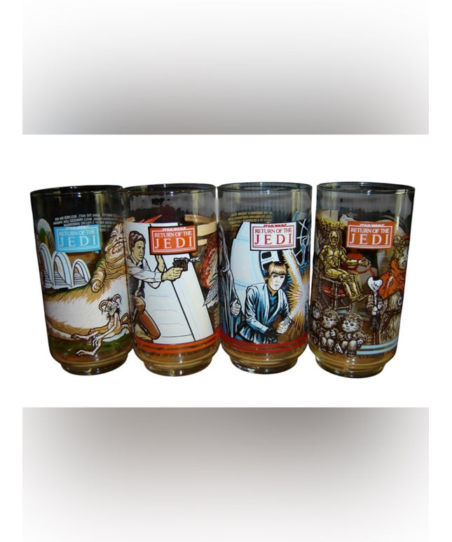 1983 Vintage Star Wars Complete Set Burger King Glasses x4 pcs