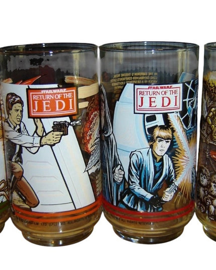 1983 Vintage Star Wars Complete Set Burger King Glasses x4 pcs