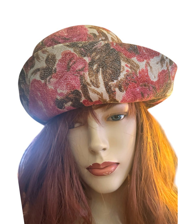 Vintage 1960s  Sailer Style Floral Pink Women’s  Hat