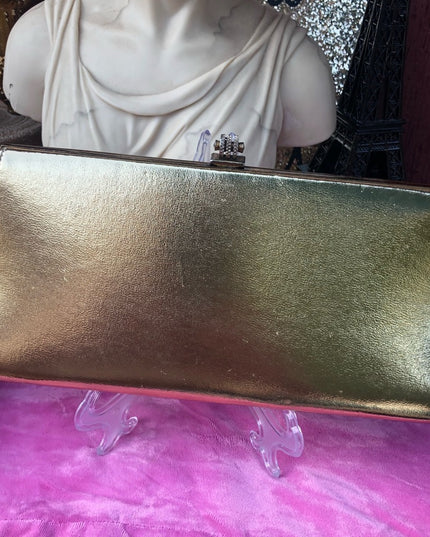 Vintage John Hort gold metalic evening wristlet