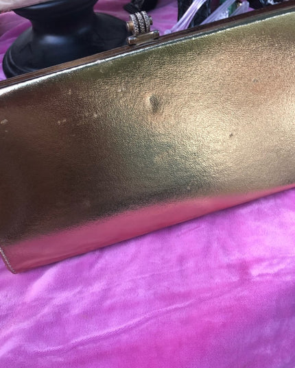 Vintage John Hort gold metalic evening wristlet