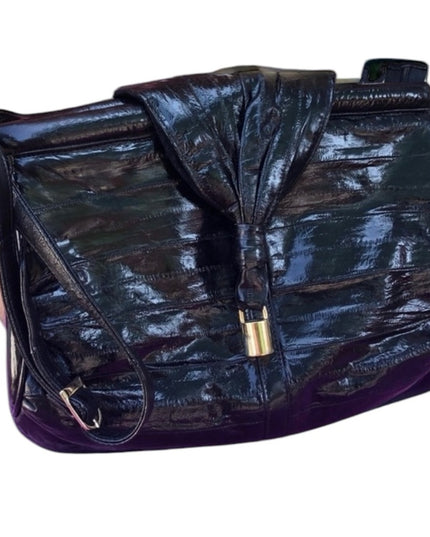 Awesome Black vintage EEL skin purse bag shoulder bag purse