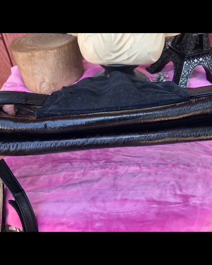 Awesome Black vintage EEL skin purse bag shoulder bag purse