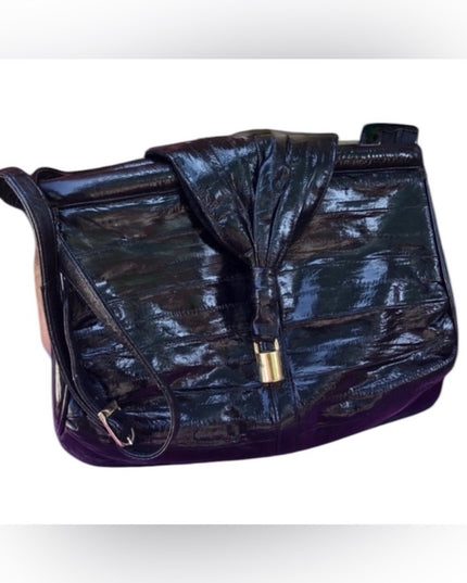 Awesome Black vintage EEL skin purse bag shoulder bag purse