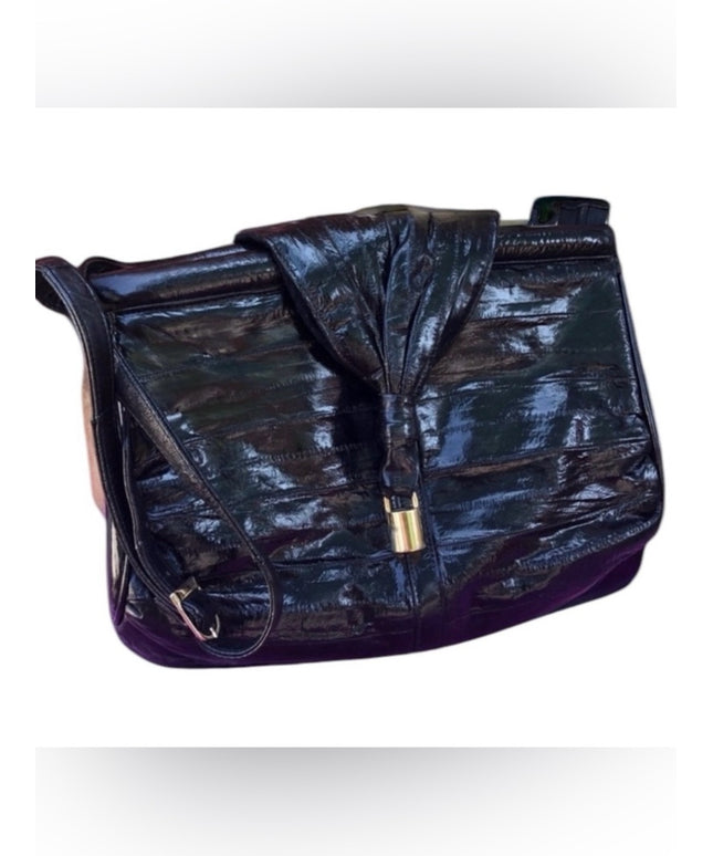 Awesome Black vintage EEL skin purse bag shoulder bag purse