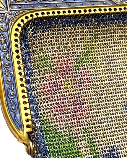 Antique 1900  early ornate metal mesh Butterfly purse Art Deco Whiting Davis