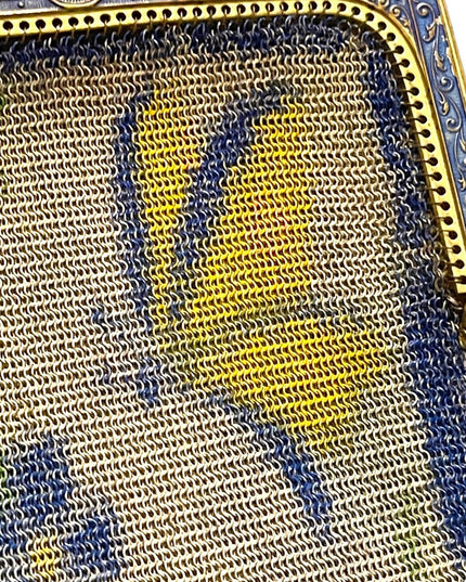 Antique 1900  early ornate metal mesh Butterfly purse Art Deco Whiting Davis