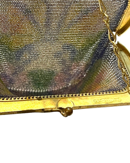 Antique 1900  early ornate metal mesh Butterfly purse Art Deco Whiting Davis