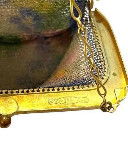 Antique 1900  early ornate metal mesh Butterfly purse Art Deco Whiting Davis