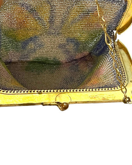 Antique 1900  early ornate metal mesh Butterfly purse Art Deco Whiting Davis