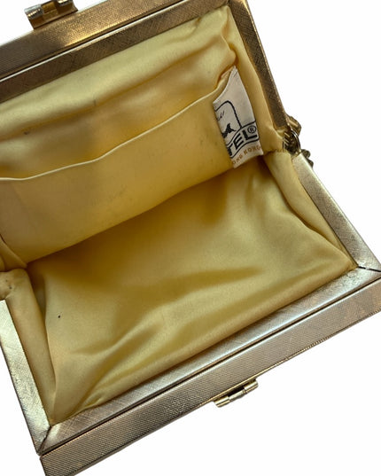 Vintage 1960s  Micro Bead Gold Purse Evening