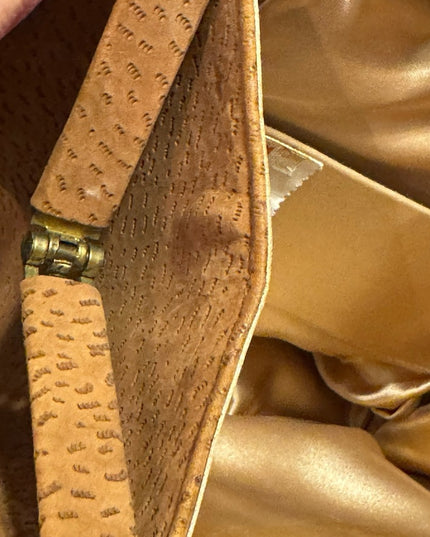 Elegant 1960s Lennox Bags Vintage Suede & leather fancy Tan Handbag