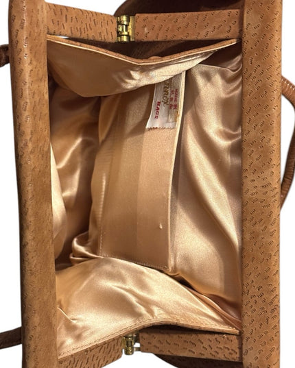 Elegant 1960s Lennox Bags Vintage Suede & leather fancy Tan Handbag