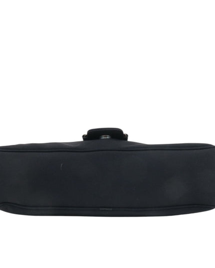 Authentic Ferragamo Vara Ribbon Black Leather Nylon Shoulder Bag