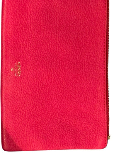 Fossil Red pebbled Leather Small Clutch