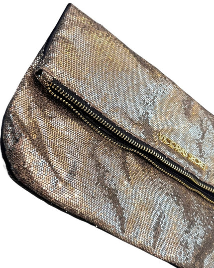 NWOT Victoria Secret gold sparkle glitter clutch