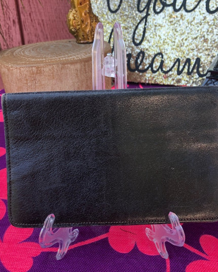 Vintage England black leather soft supple wallet