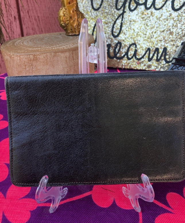 Vintage England black leather soft supple wallet