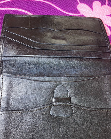 Vintage England black leather soft supple wallet