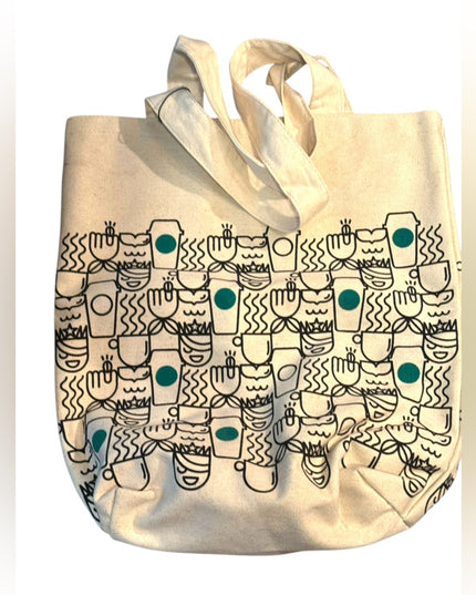 Starbucks Canvas Tote Bag with Abstract Design Shopper RARE