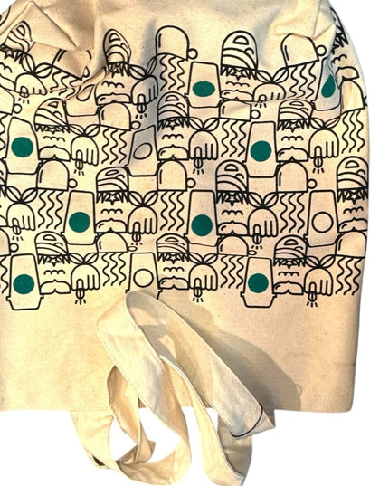 Starbucks Canvas Tote Bag with Abstract Design Shopper RARE
