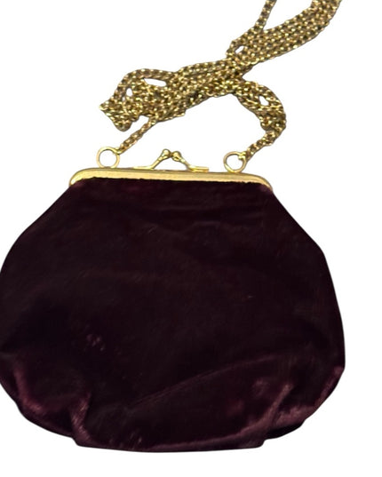 Elegant Small Vintage Quilted Evening Bag with Gold Accents Chain strap