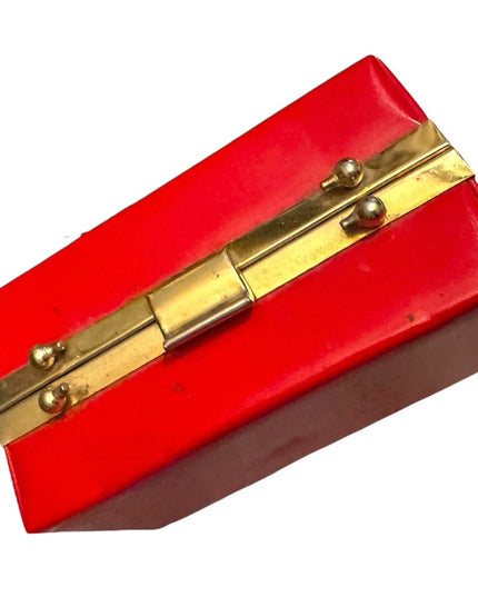 Elegant Red Vintage 1960s Box Clutch Bag Purse