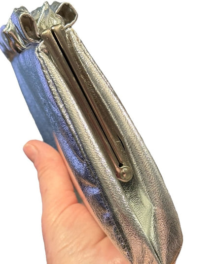 Elegant Vintage Silver Metalic Clutch Wristlet Party