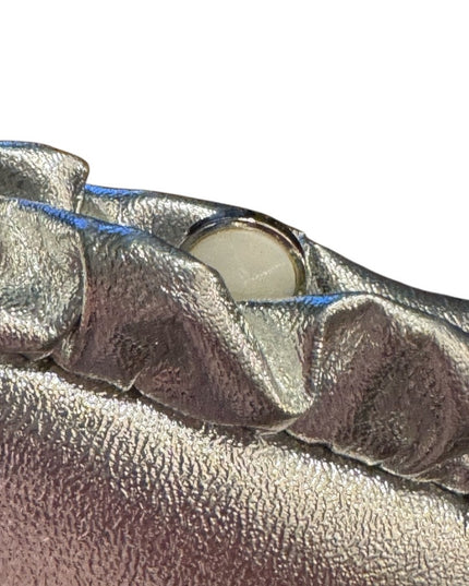 Elegant Vintage Silver Metalic Clutch Wristlet Party
