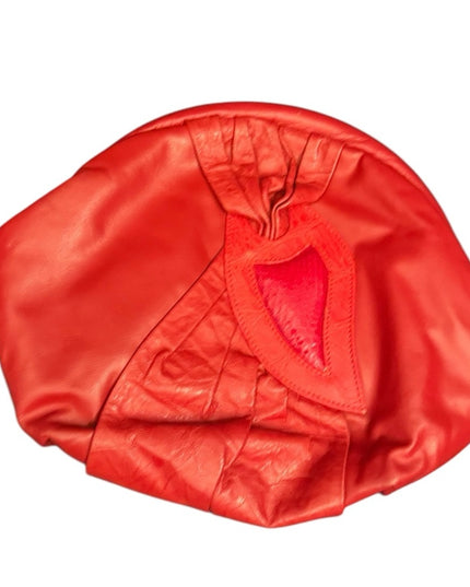 Vintage Red Leather Shoulder bag purse clutch with Heart Detail