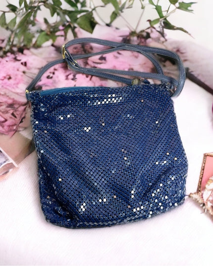 Vintage Whiting & Davis Nautical Sailor blue Chain mail metal mesh purse…