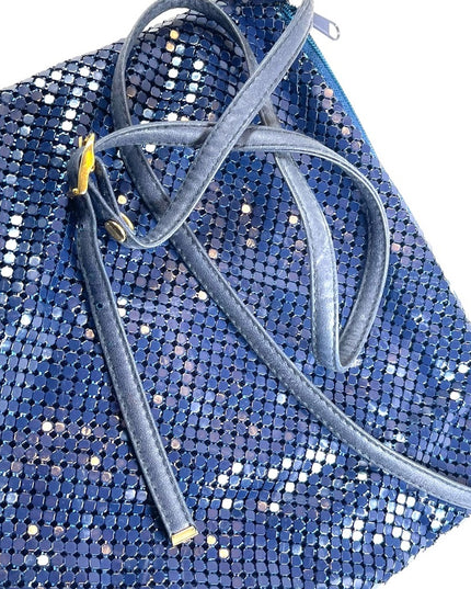 Vintage Whiting & Davis Nautical Sailor blue Chain mail metal mesh purse…