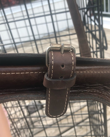 Vintage Italian made leather brown saddle bag Purse crossbody shoulder