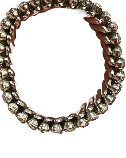 Vintage 1950s Silver finish 1950s Sparkle crystal watch band stretchy bracelet