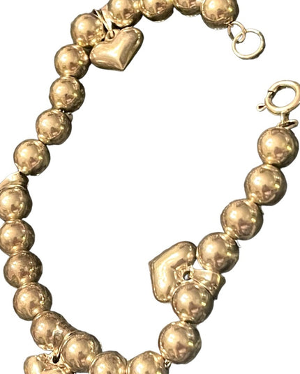 Lovely Sterling silver 925 Beaded heart high quality bracelet