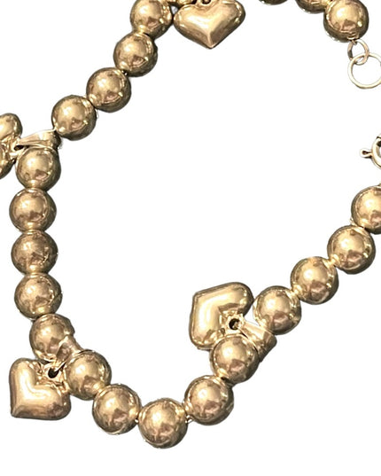 Lovely Sterling silver 925 Beaded heart high quality bracelet