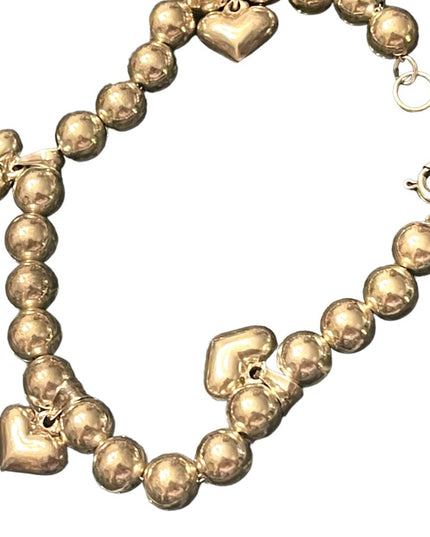 Lovely Sterling silver 925 Beaded heart high quality bracelet