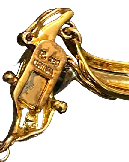 Sterling silver 925 Gold plt fancy rhinstone diamond illusion chip link bracelet
