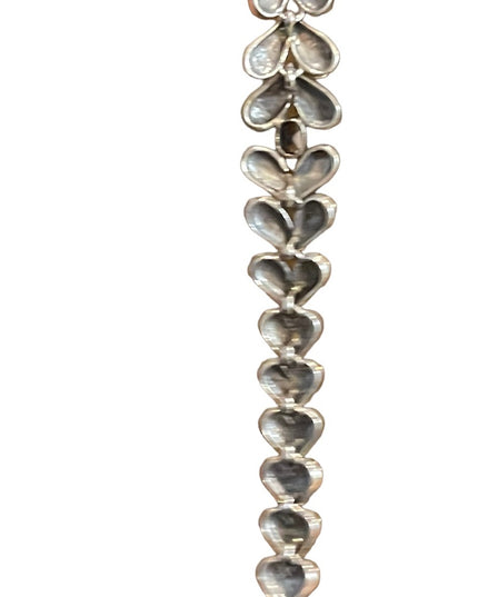 Stunning Heavy Marcasite Sterling silver amethyst fancy heart bracelet