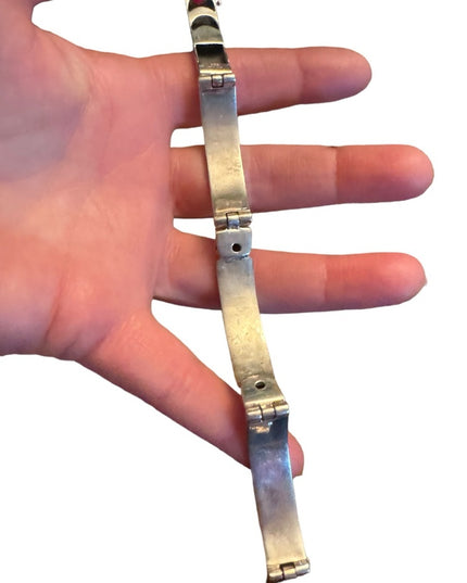 Stunning sterling silver 925 Greek Key latch bracelet ID