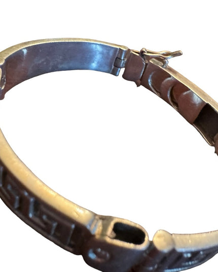 Stunning sterling silver 925 Greek Key latch bracelet ID