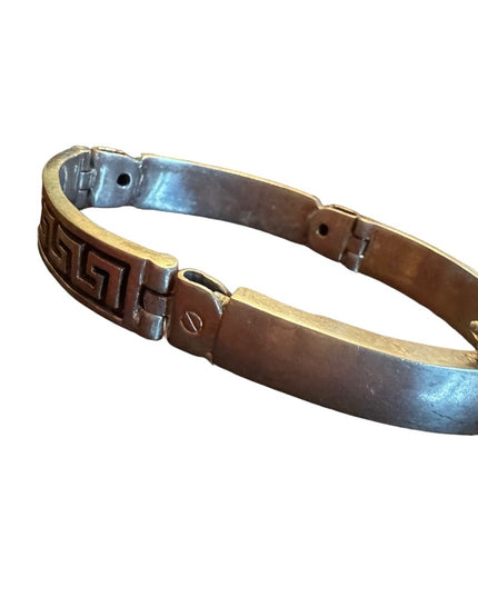 Stunning sterling silver 925 Greek Key latch bracelet ID