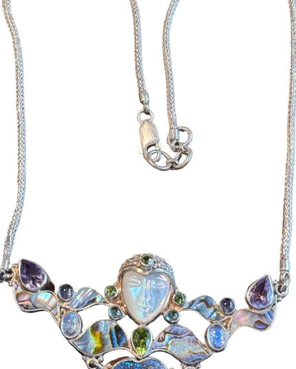 RARE Sajen 925 sterling silver 925 Gemstone fancy goddess necklace