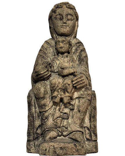 Ancient Carved Limestone Madonna & Child Statue “Pending appraisal”