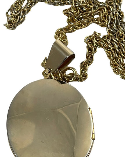 Vintage Large ceramic cameo gold locket