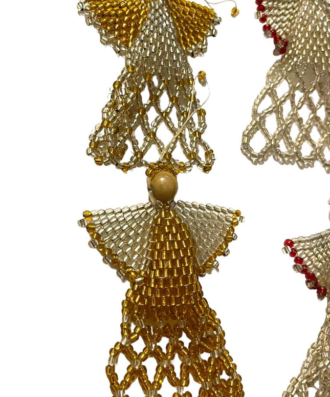 LOT Vintage Hand made beaded Angel Tree ornaments Christmas present toppers